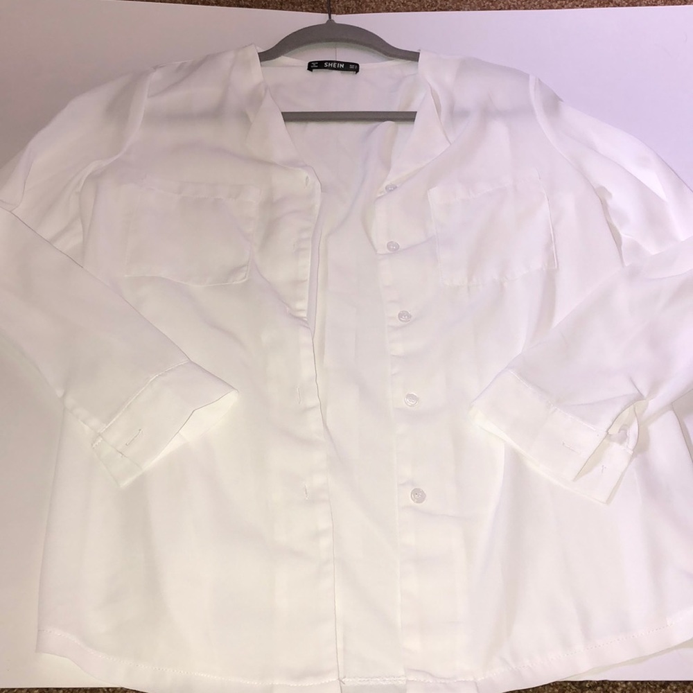 White button up blouse